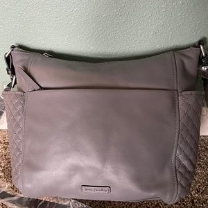 Vera Bradley GRAY Leather Shoulder Bag NEW